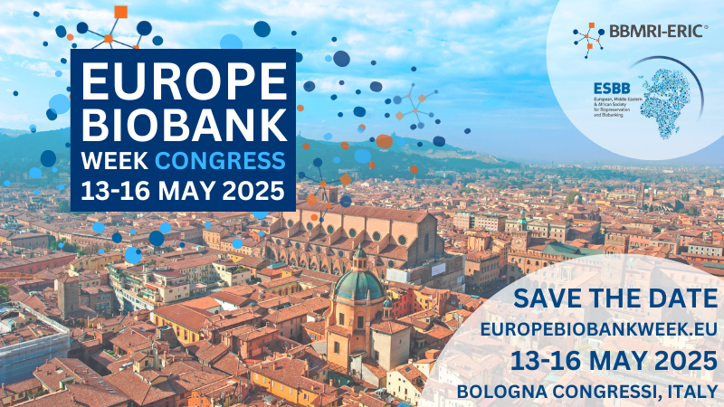 A vista of the red buildings of Bologna is overlaid by the event dates and EBW logo