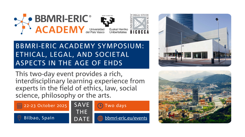 Image that shows the ELSI symposium details - as in the page - with photos of the landscape of Bilbao and the university building